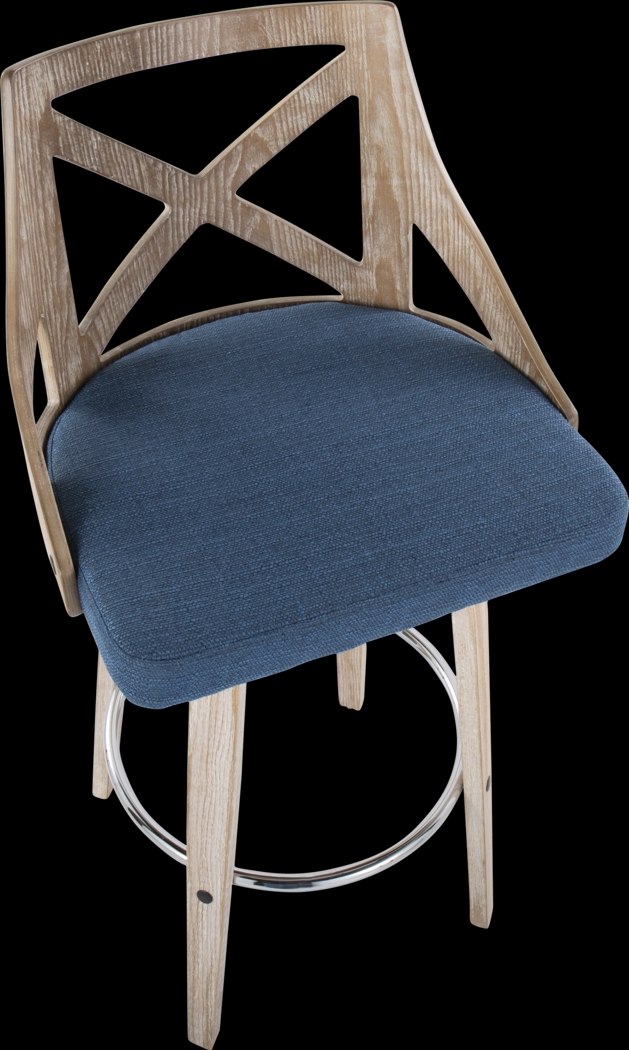 Hasbrouck III Blue Swivel Barstool, Set of 2 - Thumbnail - Image 8