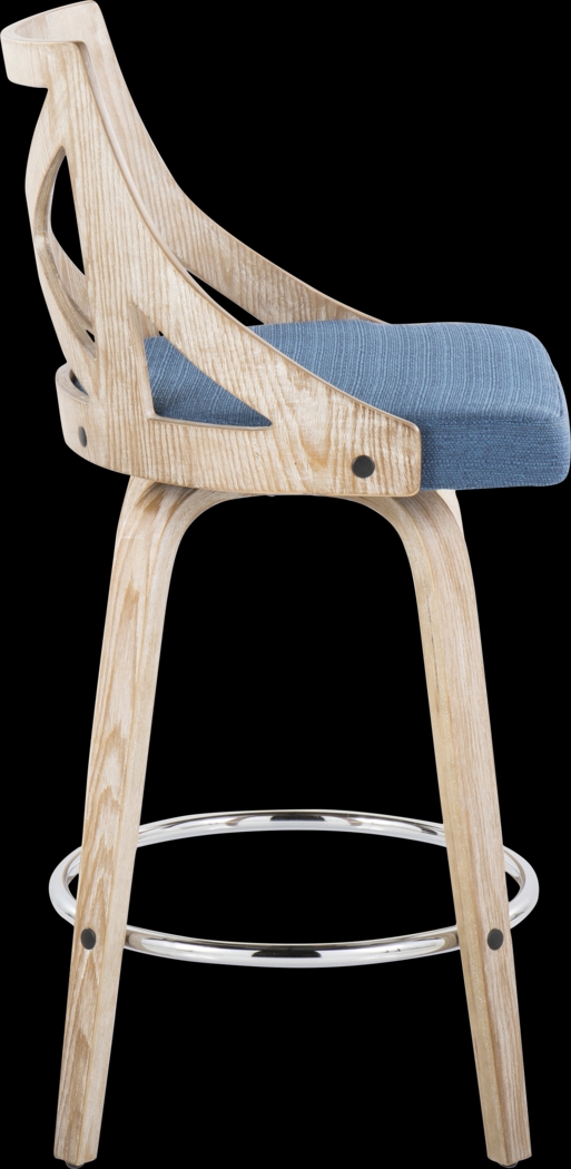 Hasbrouck III Blue Swivel Counter Height Stool, Set of 2 - Thumbnail - Image 5