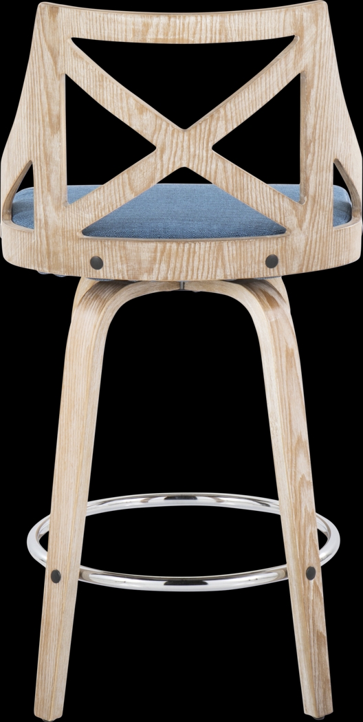 Hasbrouck III Blue Swivel Counter Height Stool, Set of 2 - Thumbnail - Image 7