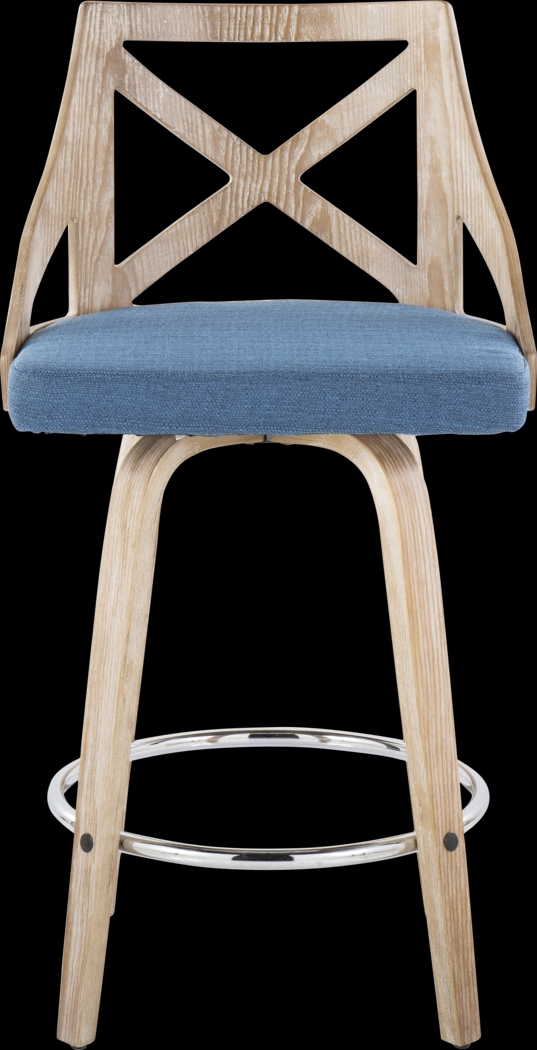 Hasbrouck III Blue Swivel Counter Height Stool, Set of 2 - Thumbnail - Image 8