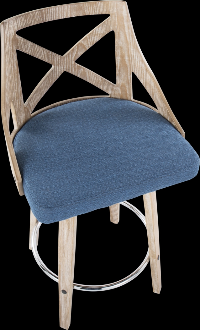 Hasbrouck III Blue Swivel Counter Height Stool, Set of 2 - Thumbnail - Image 9