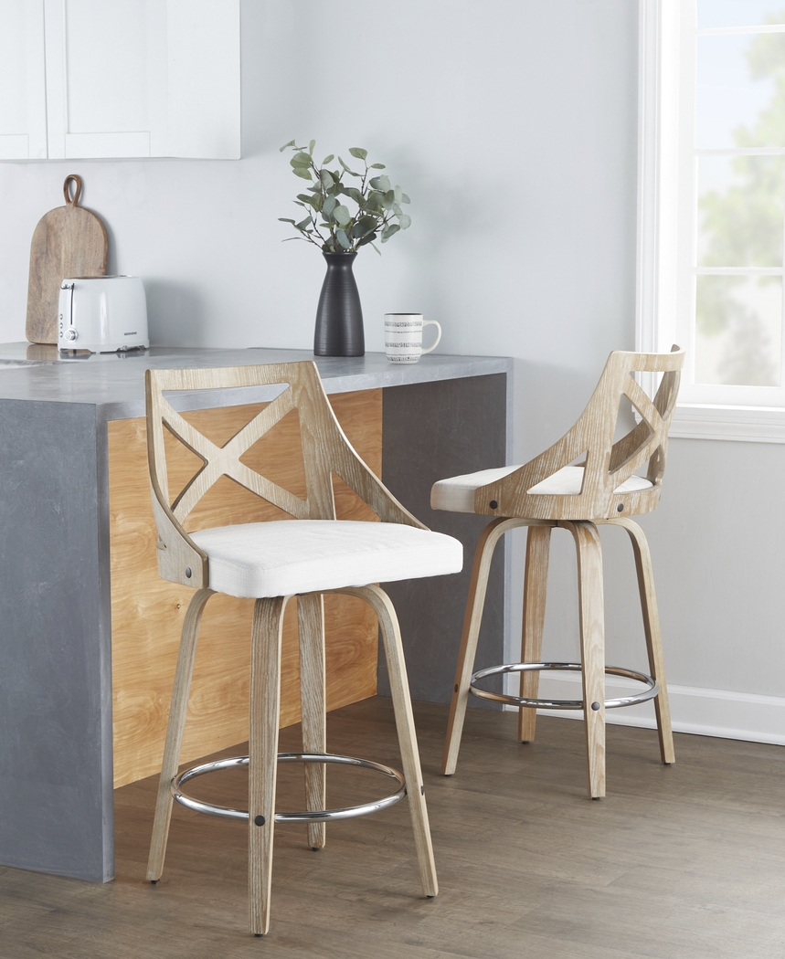 Hasbrouck III Cream Swivel Counter Height Stool, Set of 2 - Thumbnail - Image 3