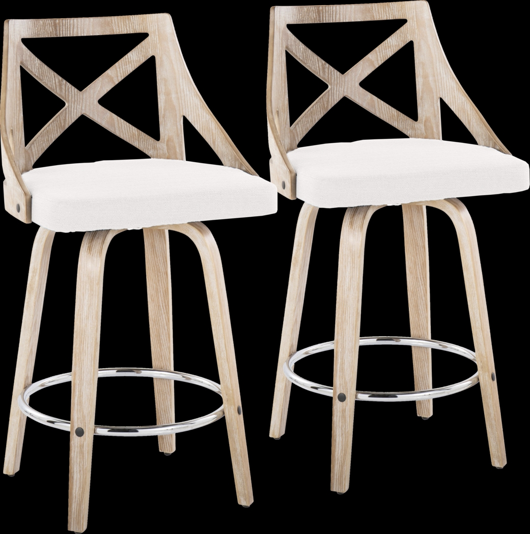 Hasbrouck III Cream Swivel Counter Height Stool, Set of 2 - Thumbnail - Image 1