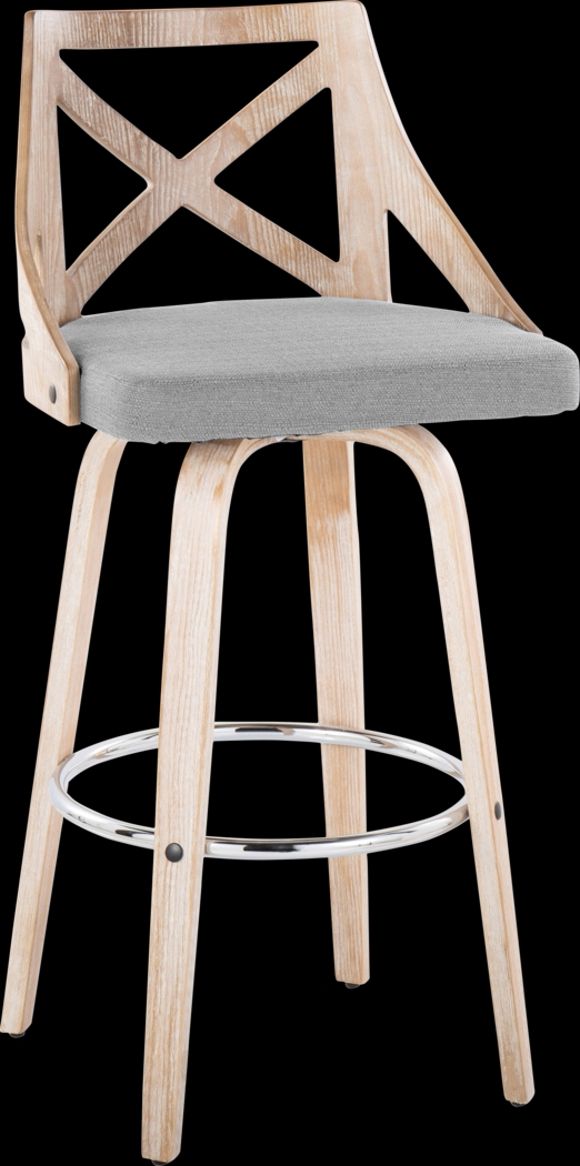 Hasbrouck III Gray Swivel Barstool, Set of 2 - Thumbnail - Image 3
