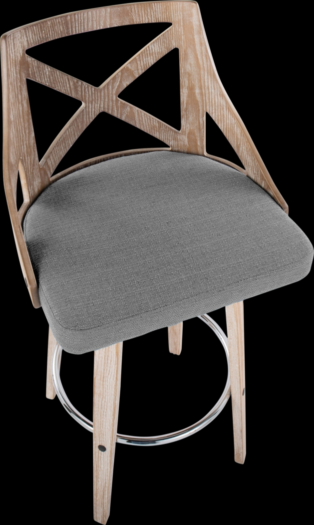 Hasbrouck III Gray Swivel Barstool, Set of 2 - Thumbnail - Image 8