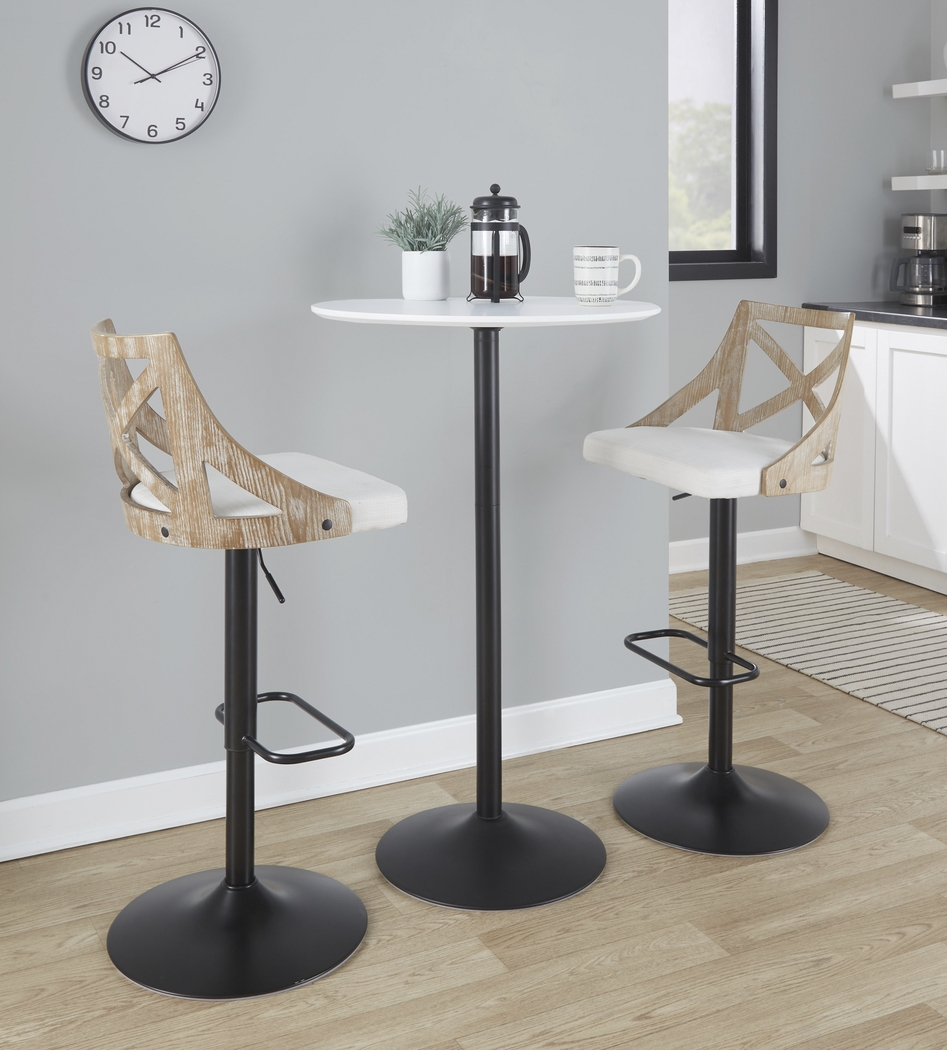 Hasbrouck IV Cream Adjustable Barstool, Set of 2 - Thumbnail - Image 2