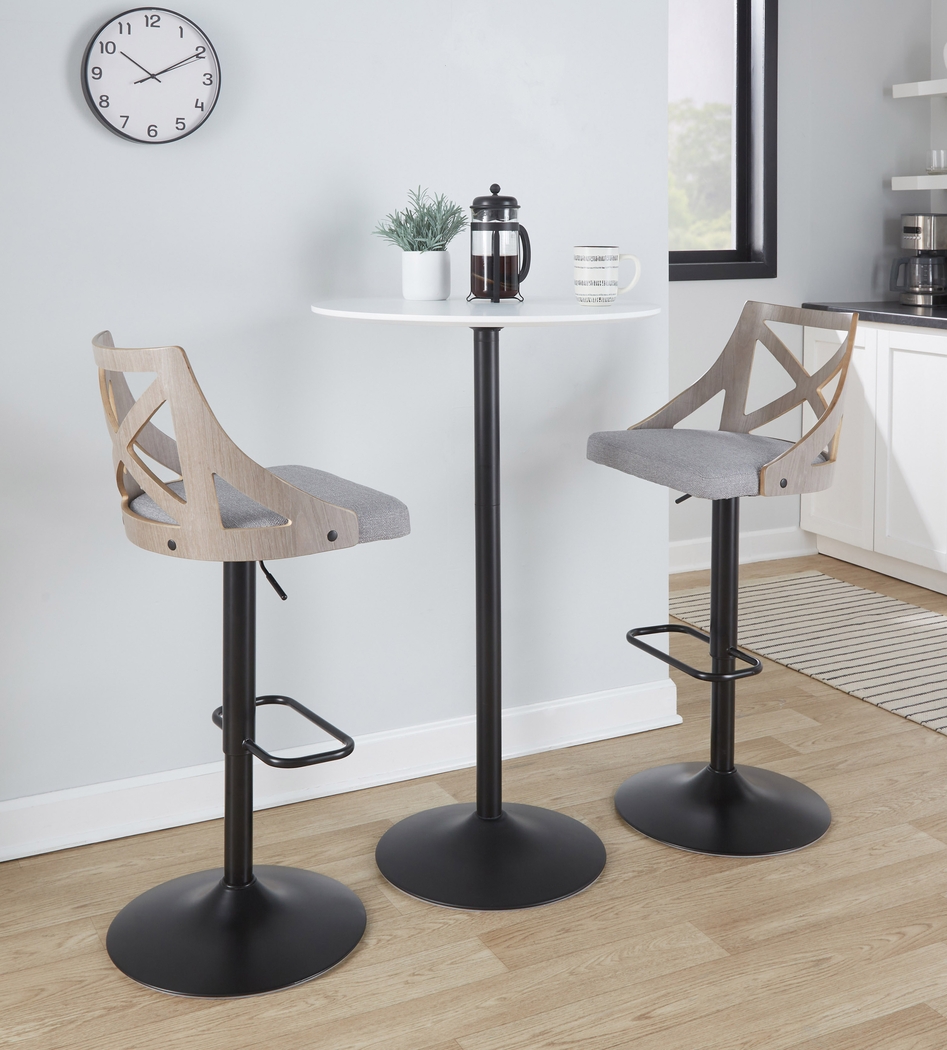 Hasbrouck IV Gray Adjustable Barstool, Set of 2 - Thumbnail - Image 3