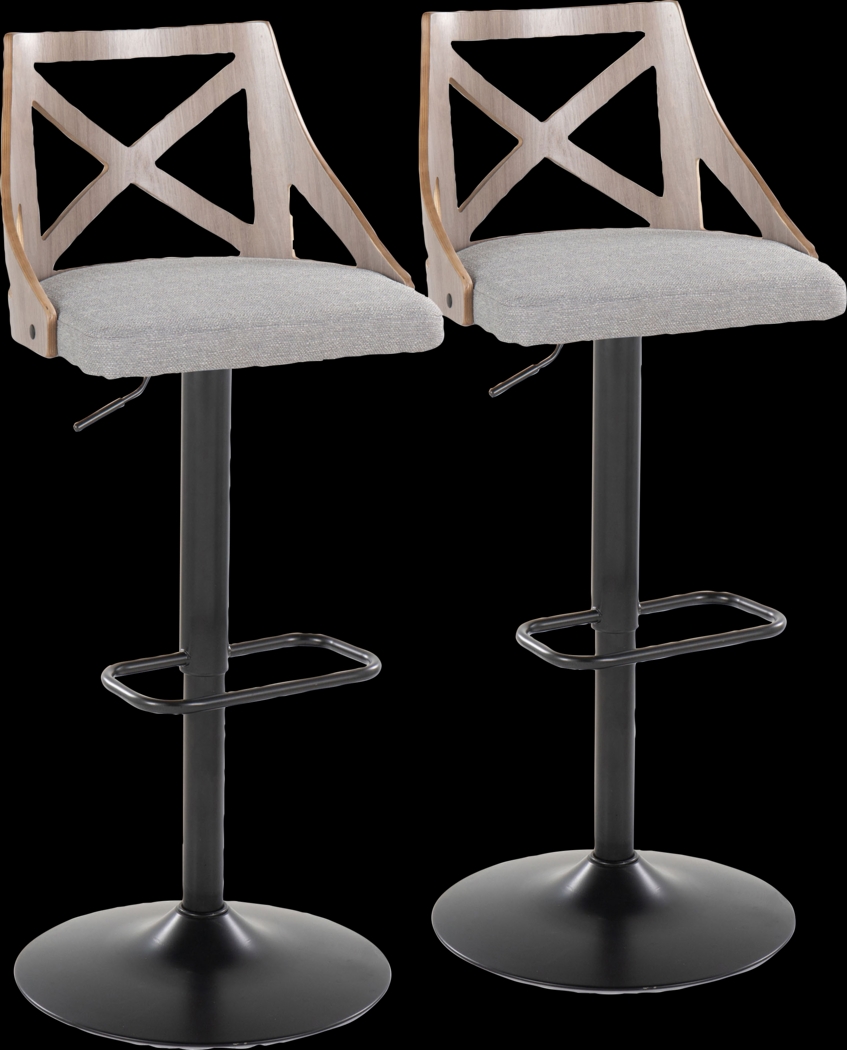 Hasbrouck IV Gray Adjustable Barstool, Set of 2 - Thumbnail - Image 1