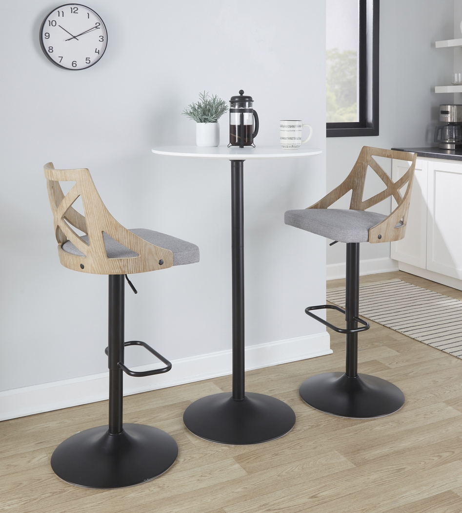 Hasbrouck IV Gray Adjustable Barstool, Set of 2 - Thumbnail - Image 2