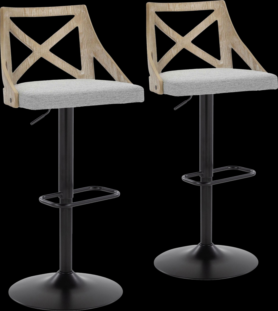 Hasbrouck IV Gray Adjustable Barstool, Set of 2 - Thumbnail - Image 1