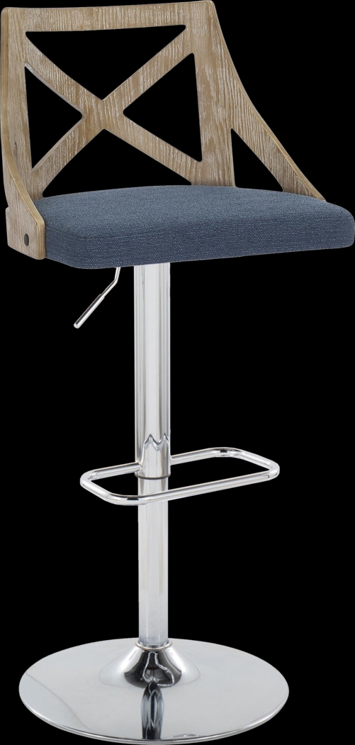 Hasbrouck V Blue Adjustable Barstool, Set of 2 - Thumbnail - Image 4