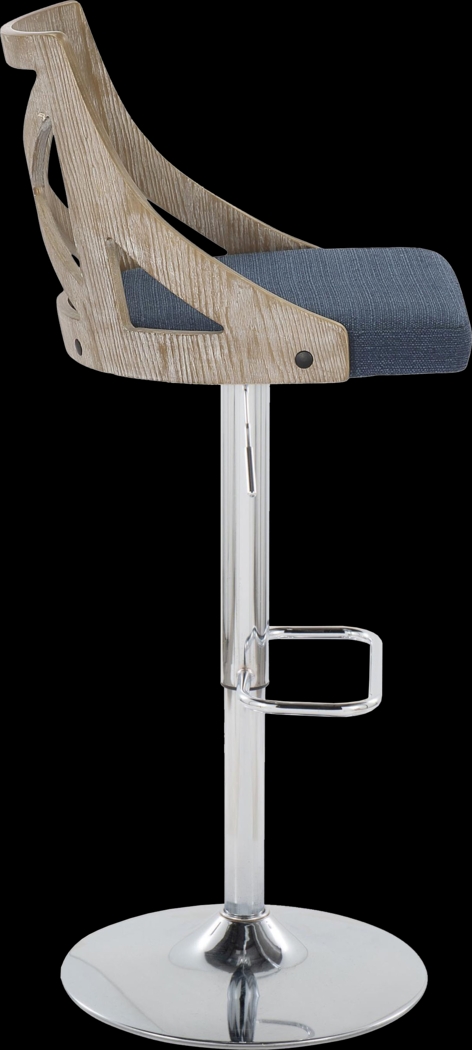 Hasbrouck V Blue Adjustable Barstool, Set of 2 - Thumbnail - Image 5