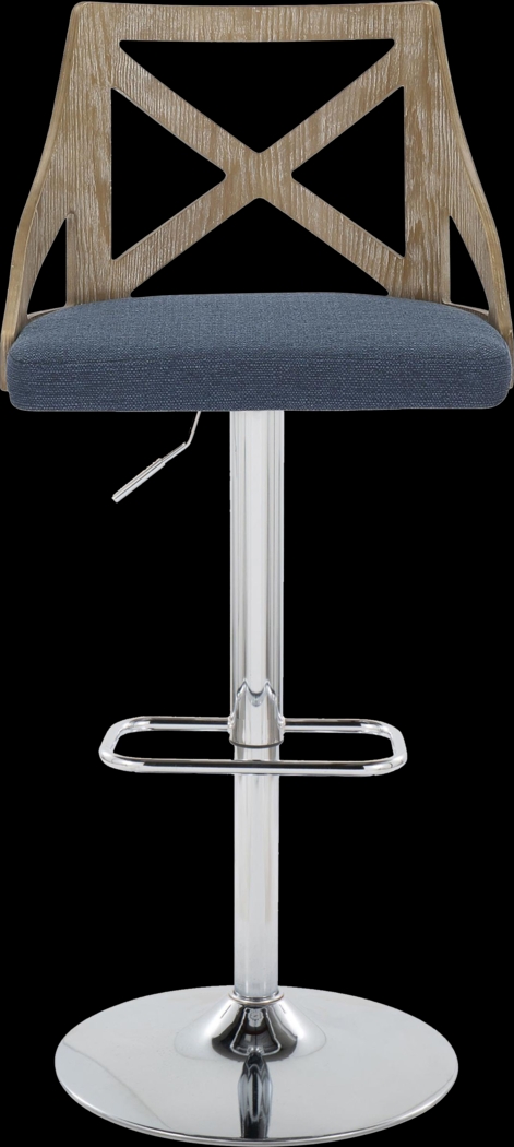 Hasbrouck V Blue Adjustable Barstool, Set of 2 - Thumbnail - Image 8