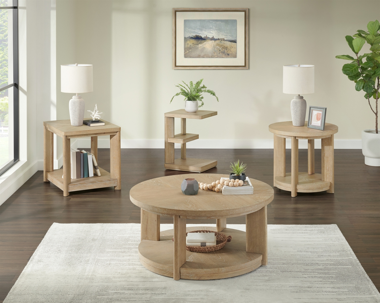 Hasia Beige End Table - Thumbnail - Image 2