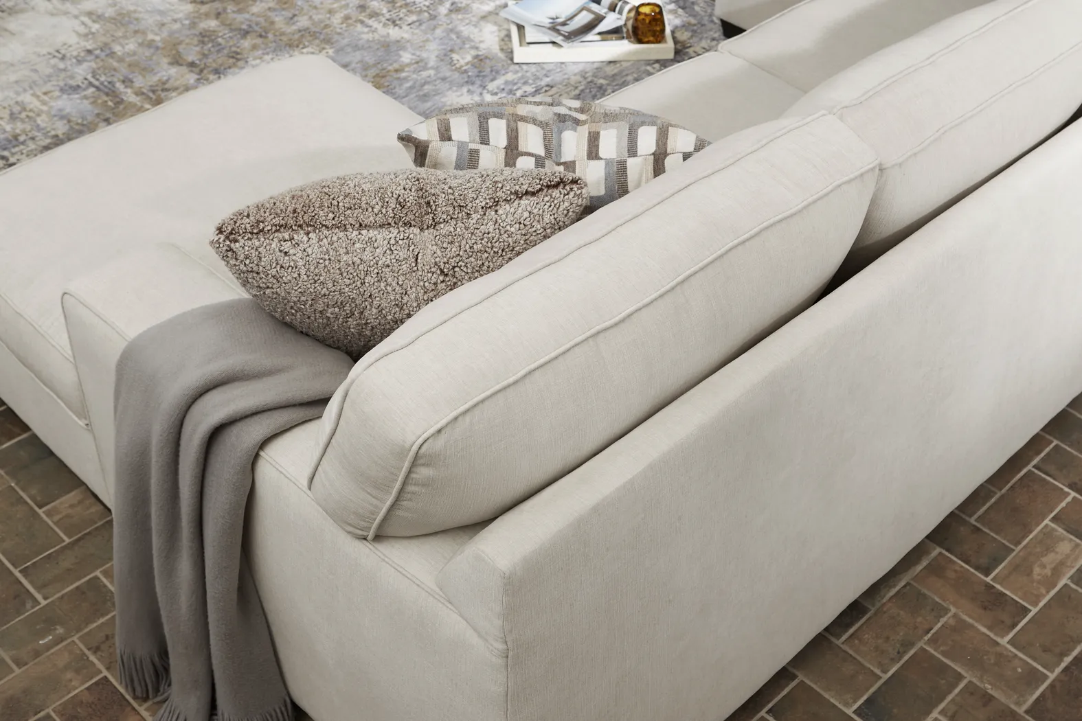 Haskins Beige 3 Pc Sectional - Thumbnail - Image 2