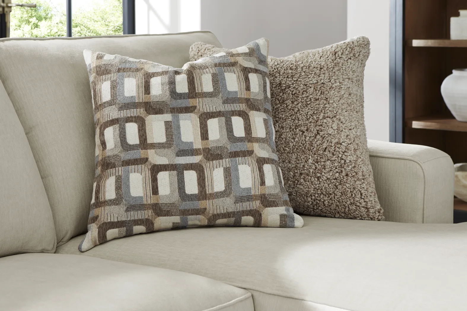 Haskins Beige 6 Pc Sleeper Sectional Living Room - Thumbnail - Image 5