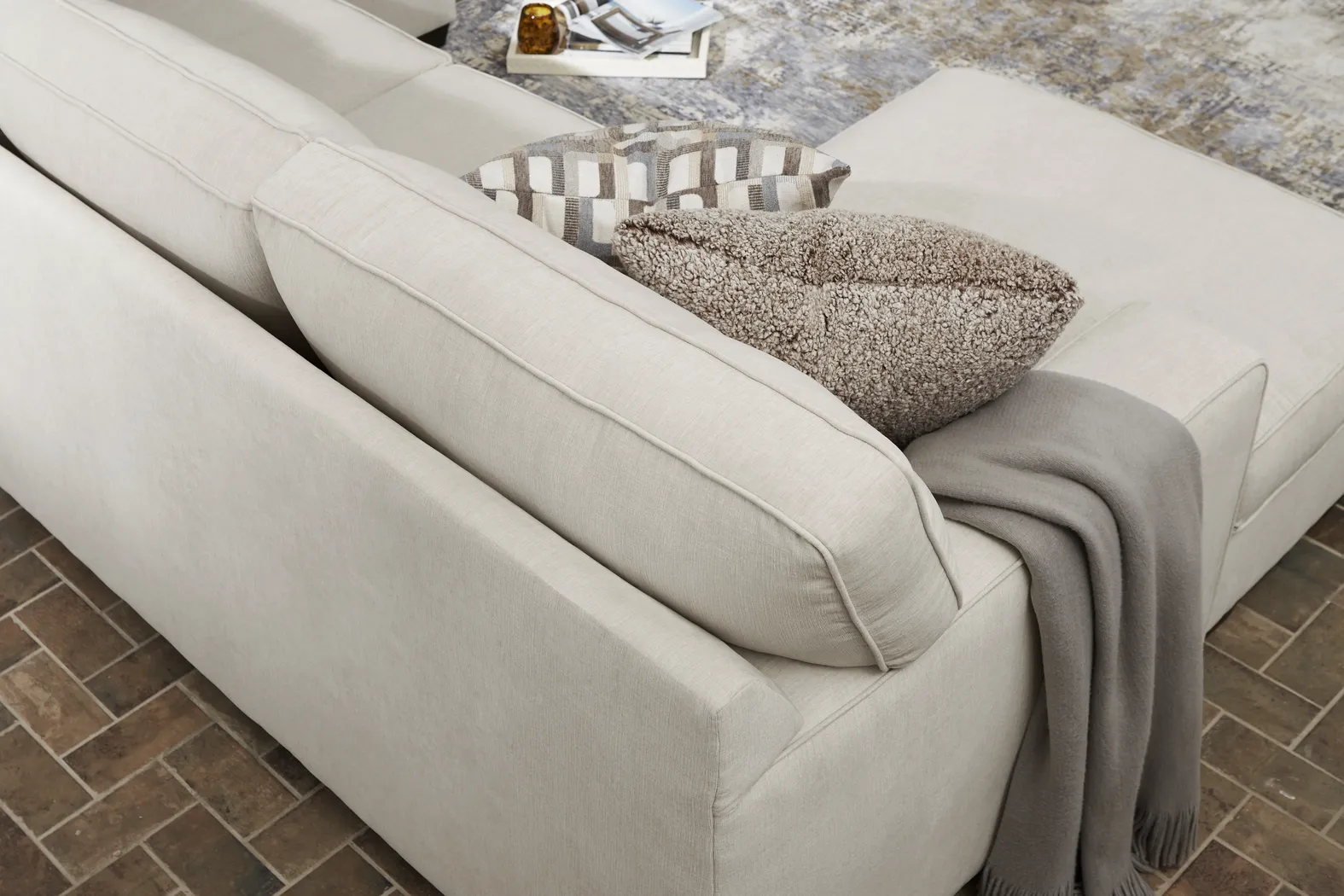 Haskins Beige 6 Pc Sleeper Sectional Living Room - Thumbnail - Image 8