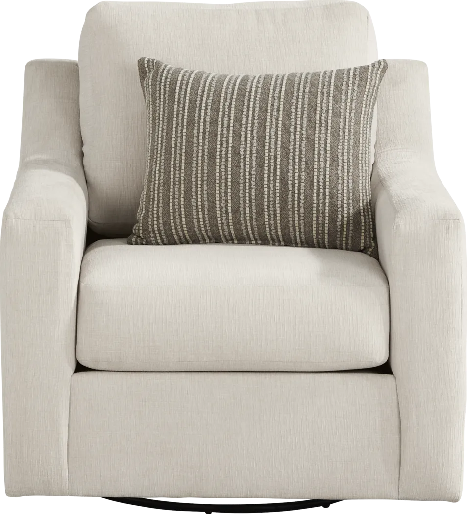 Haskins Beige Swivel Chair - Thumbnail - Image 2