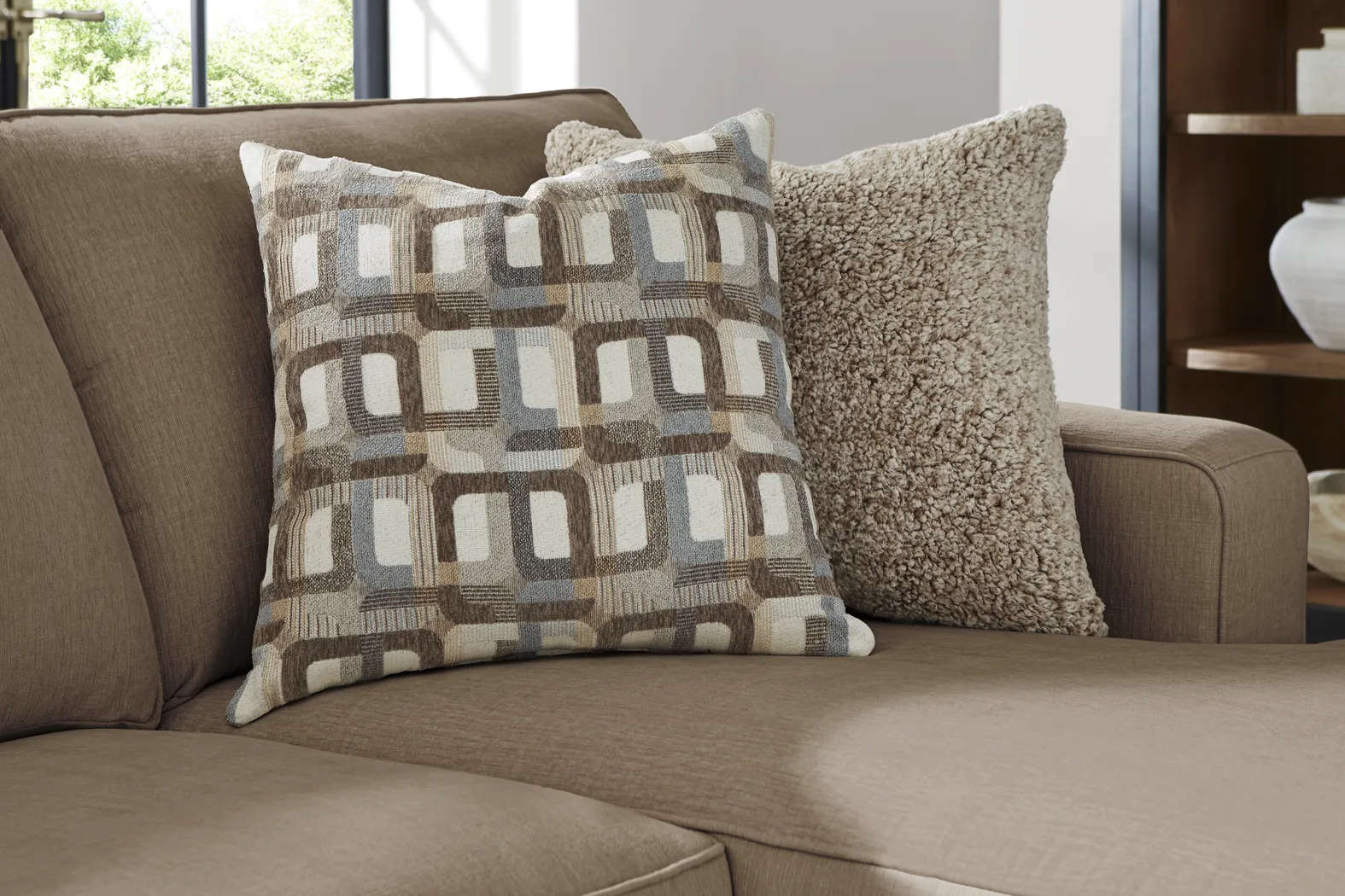 Haskins Brown 6 Pc Gel Foam Sleeper Sectional Living Room - Thumbnail - Image 7