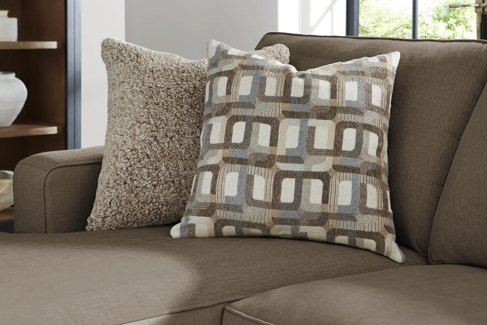 Haskins Brown 6 Pc Gel Foam Sleeper Sectional Living Room - Thumbnail - Image 8