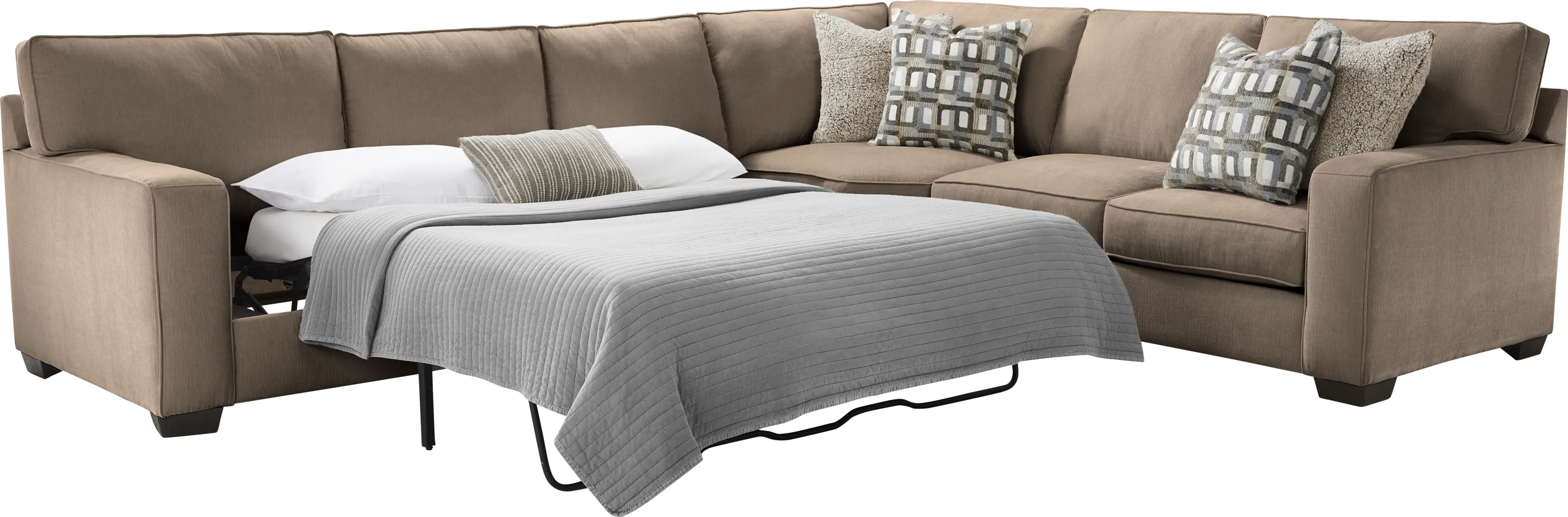 Haskins Brown 6 Pc Sleeper Sectional Living Room - Thumbnail - Image 3