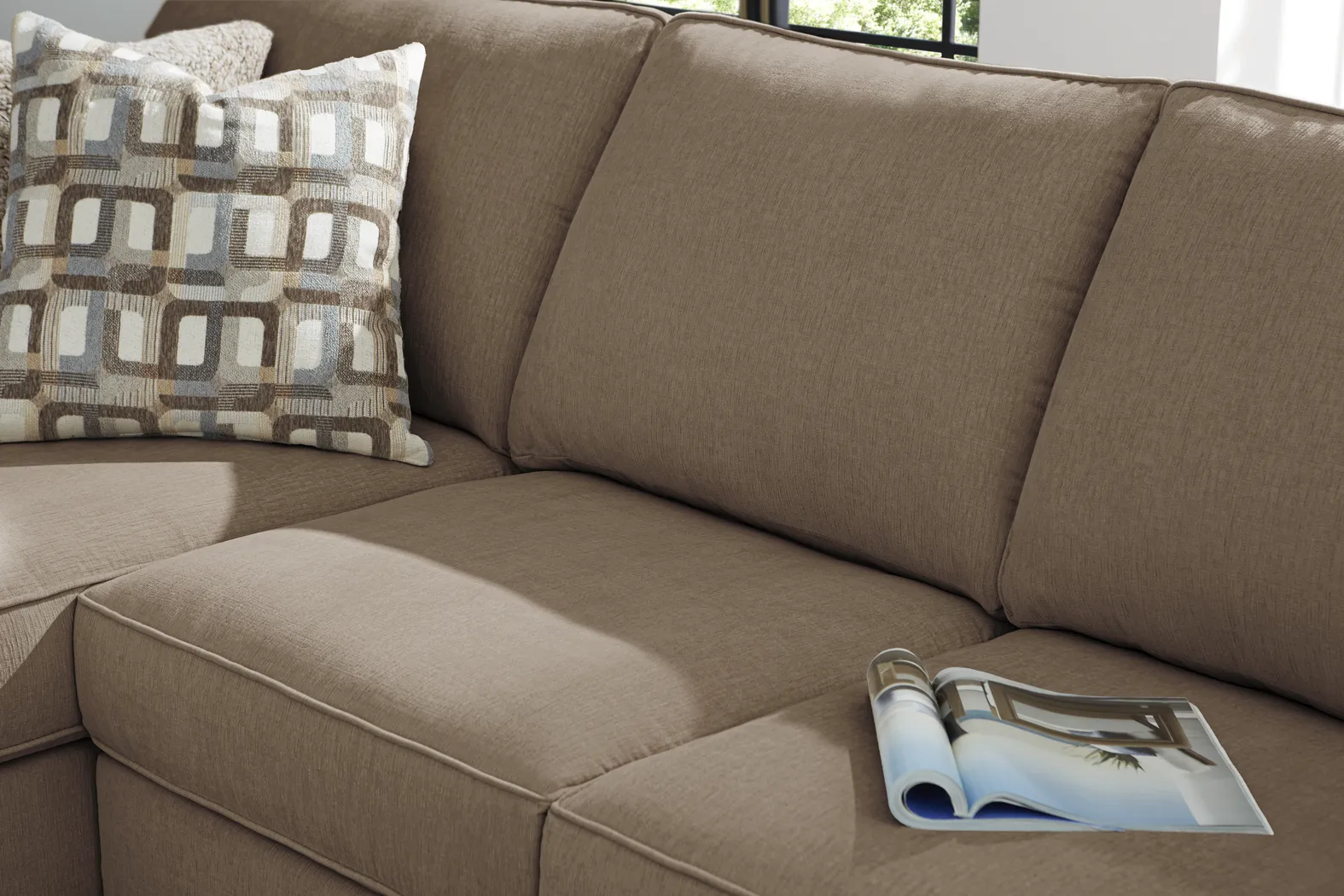 Haskins Brown 6 Pc Sleeper Sectional Living Room - Thumbnail - Image 7