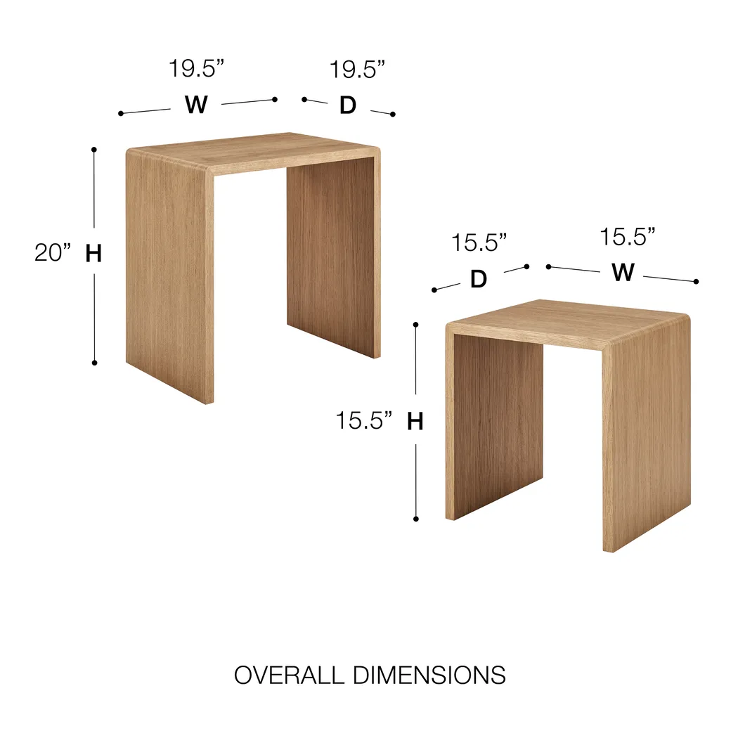 Hatchbar Oak Brown Nesting End Table, Set of 2 - Image 5