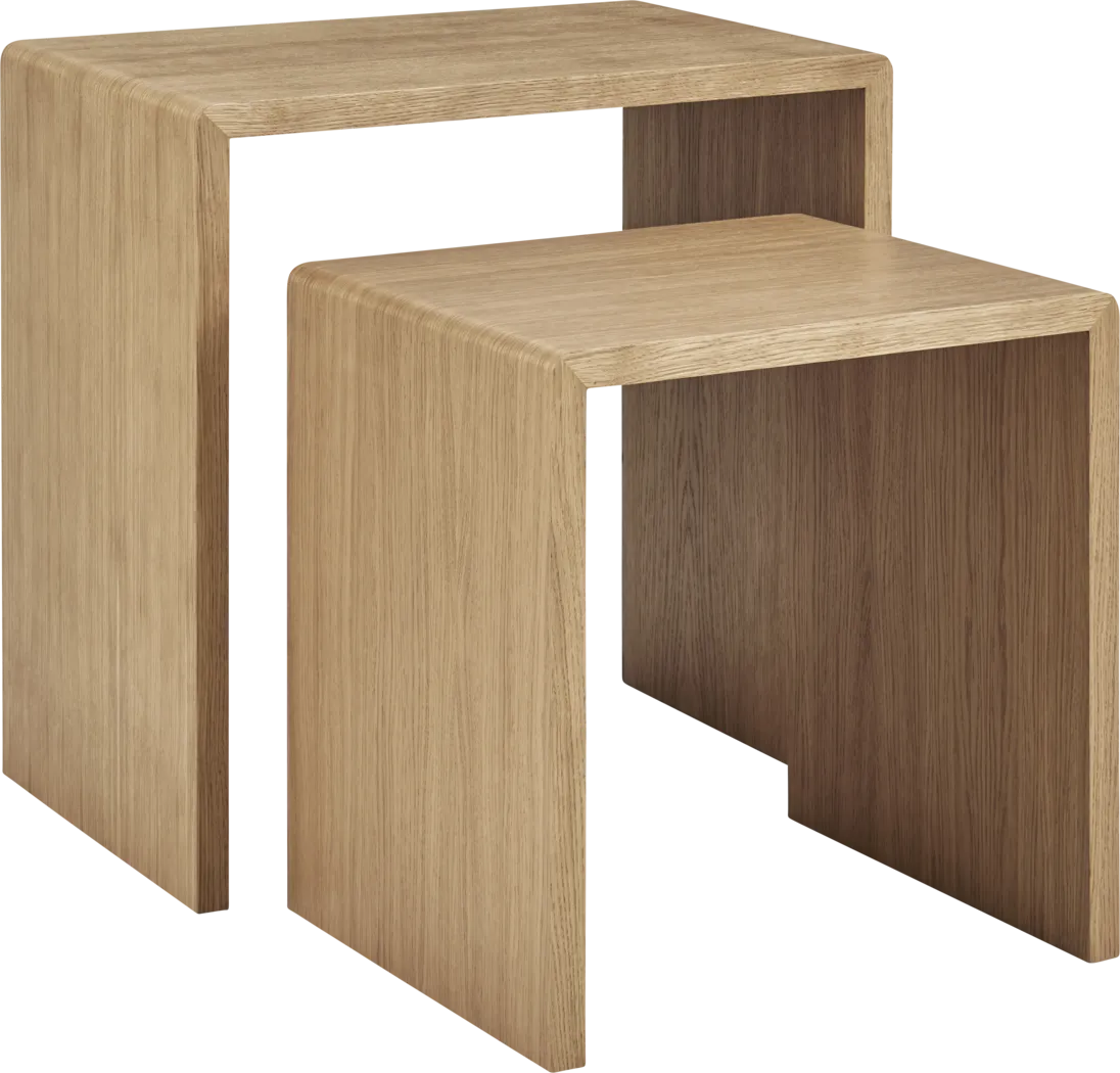Hatchbar Oak Brown Nesting End Table, Set of 2 - Image 6