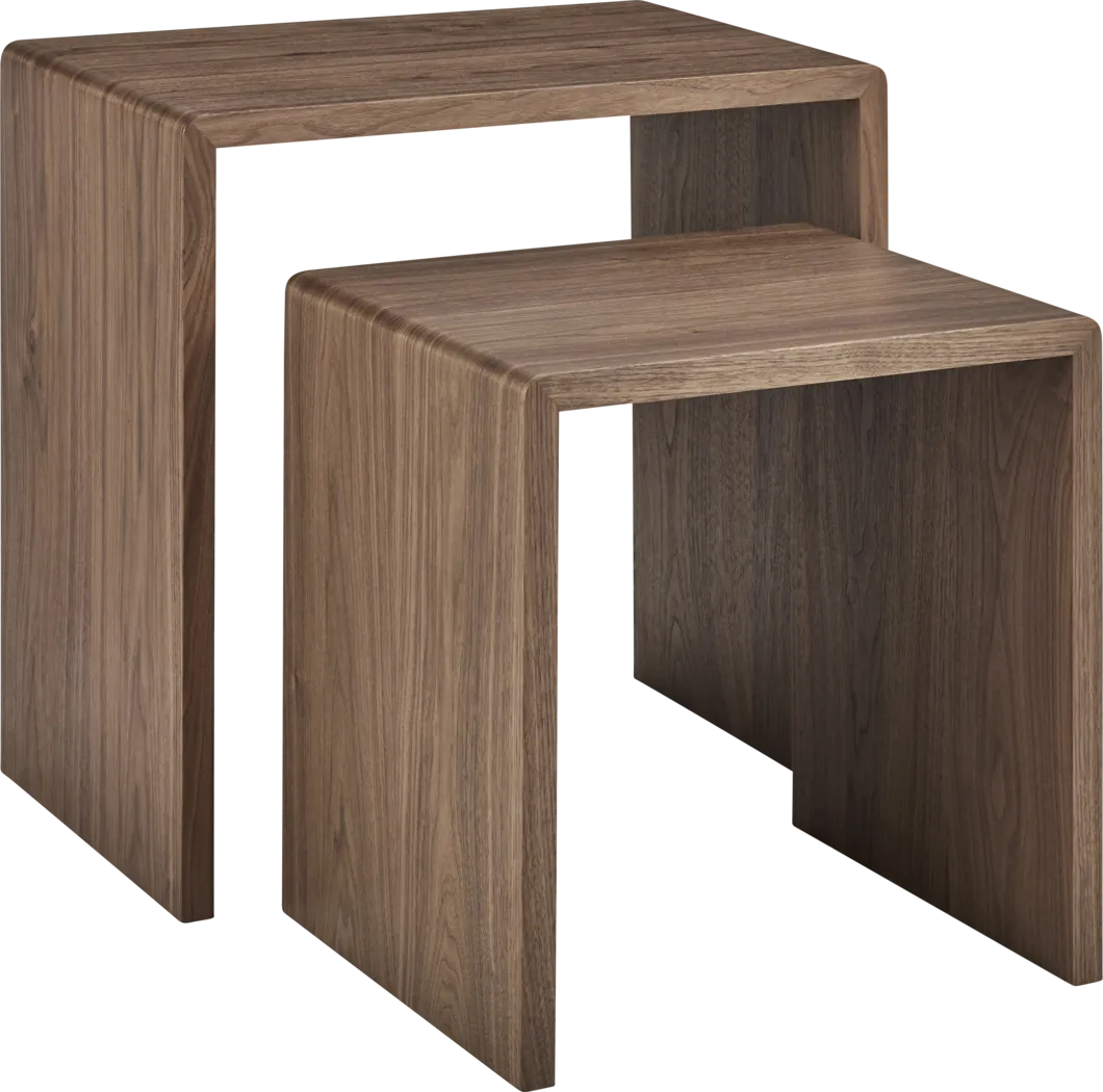Hatchbar Walnut Brown Nesting End Table, Set of 2 - Thumbnail - Image 5