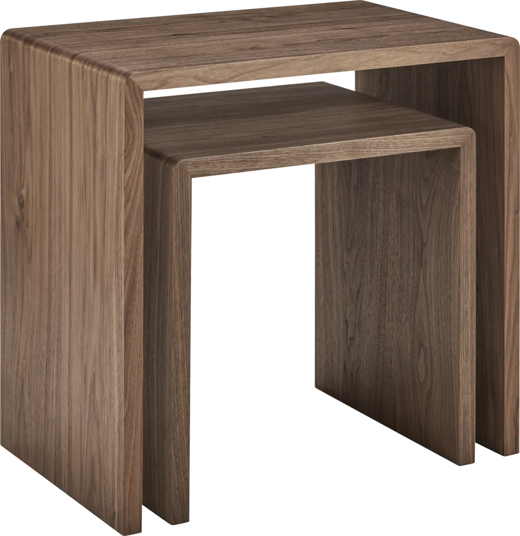 Hatchbar Walnut Brown Nesting End Table, Set of 2 - Thumbnail - Image 1