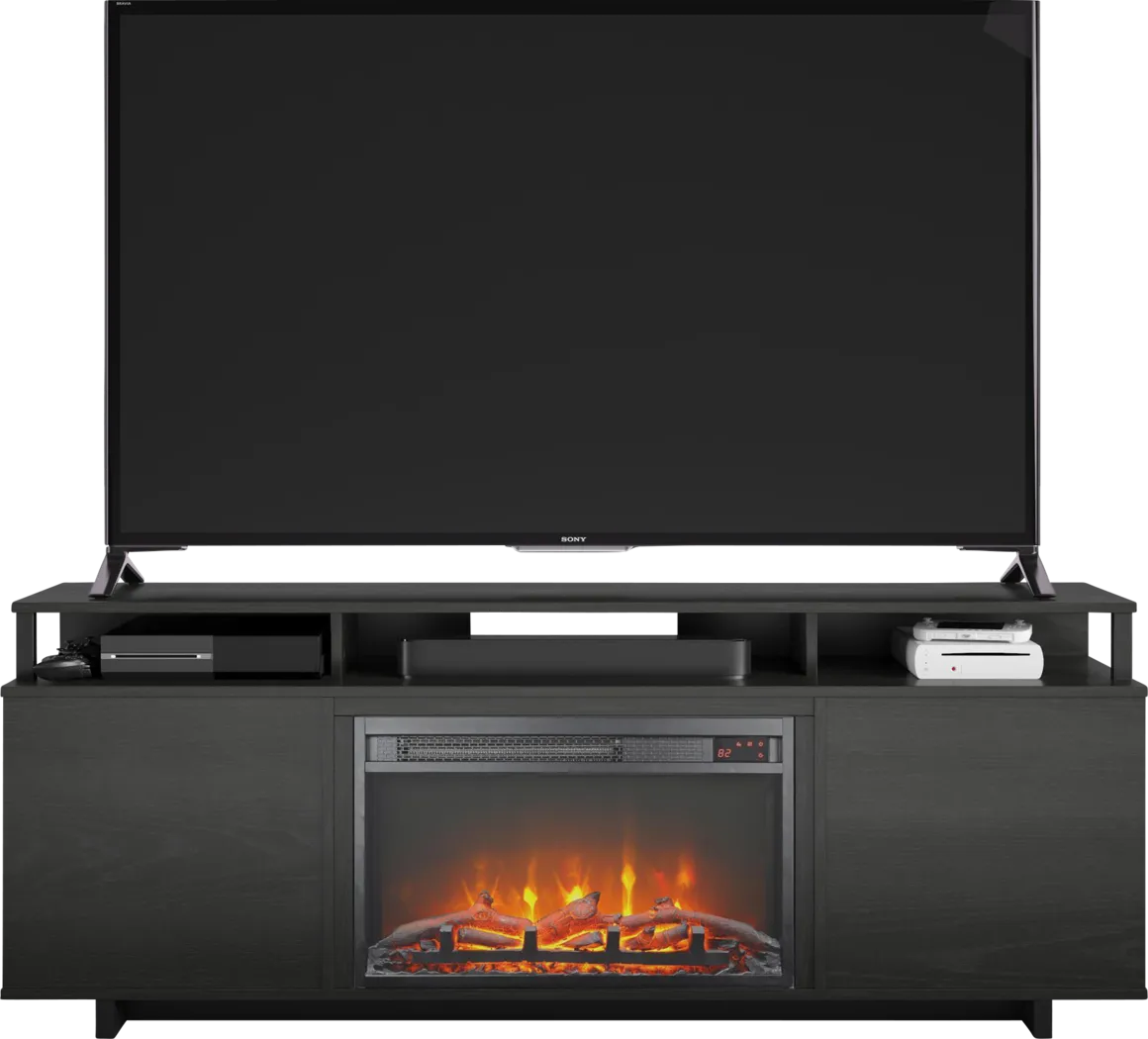 Haugo Black 59 in Console with Electric Fireplace - Thumbnail - Image 2
