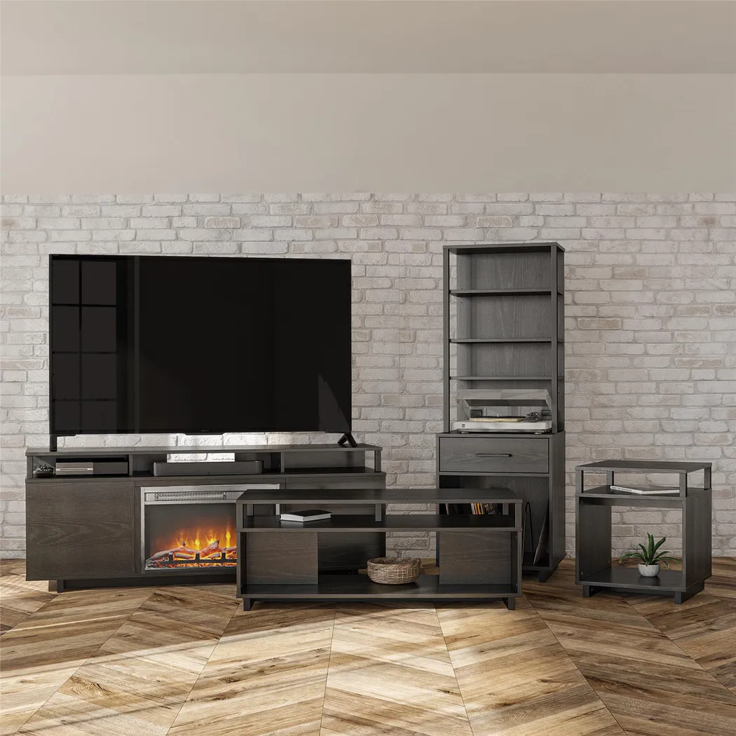 Haugo Black 59 in Console with Electric Fireplace - Thumbnail - Image 8