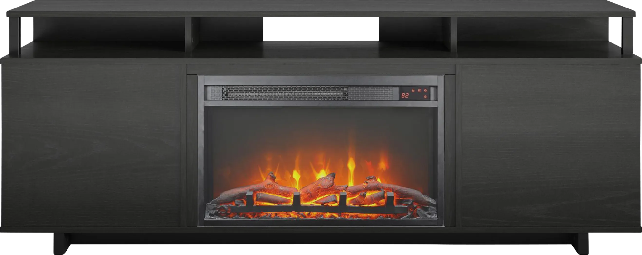 Haugo Black 59 in Console with Electric Fireplace - Thumbnail - Image 1