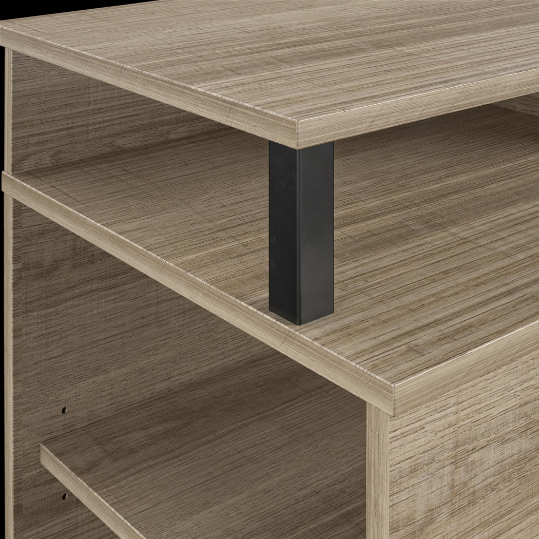 Haugo Brown 59 in. Console with Electric Fireplace - Thumbnail - Image 3