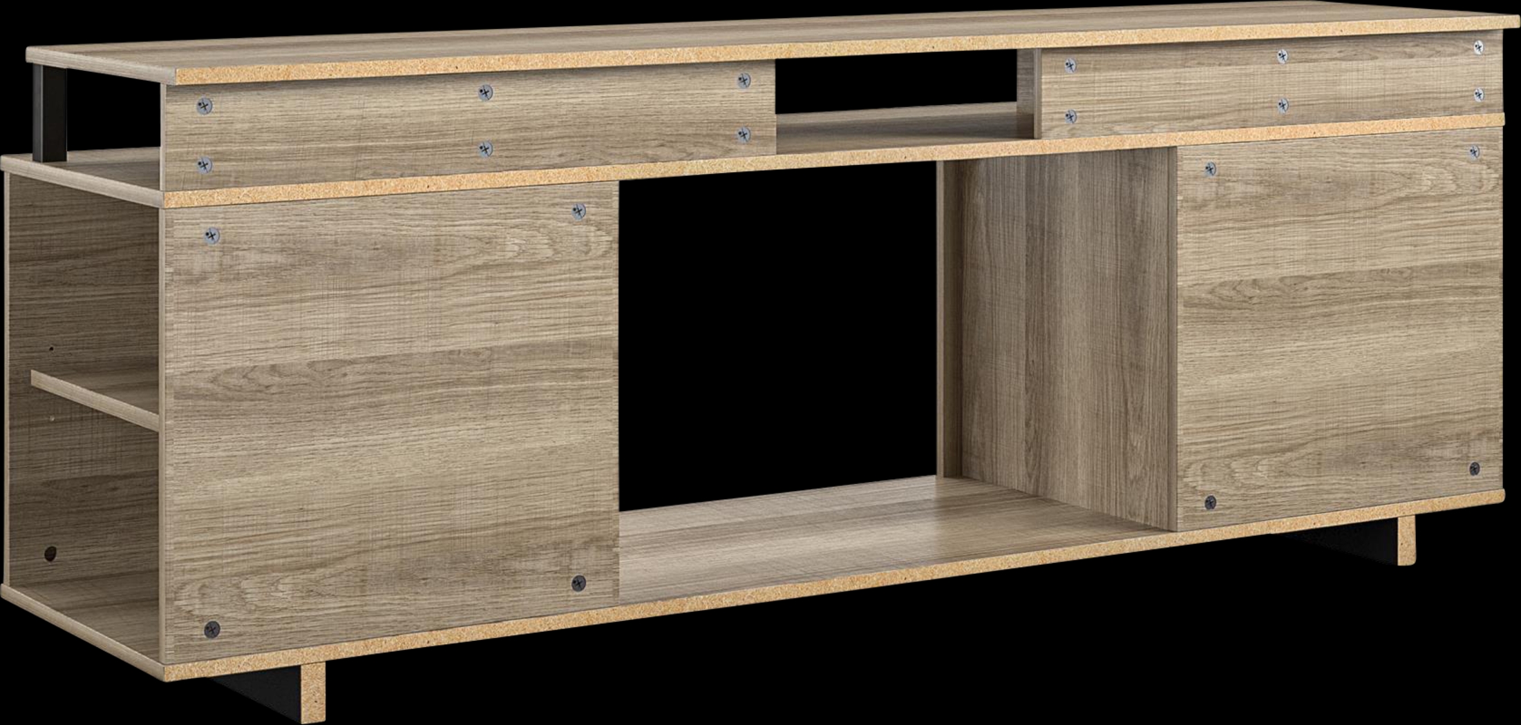 Haugo Brown 59 in. Console with Electric Fireplace - Thumbnail - Image 4