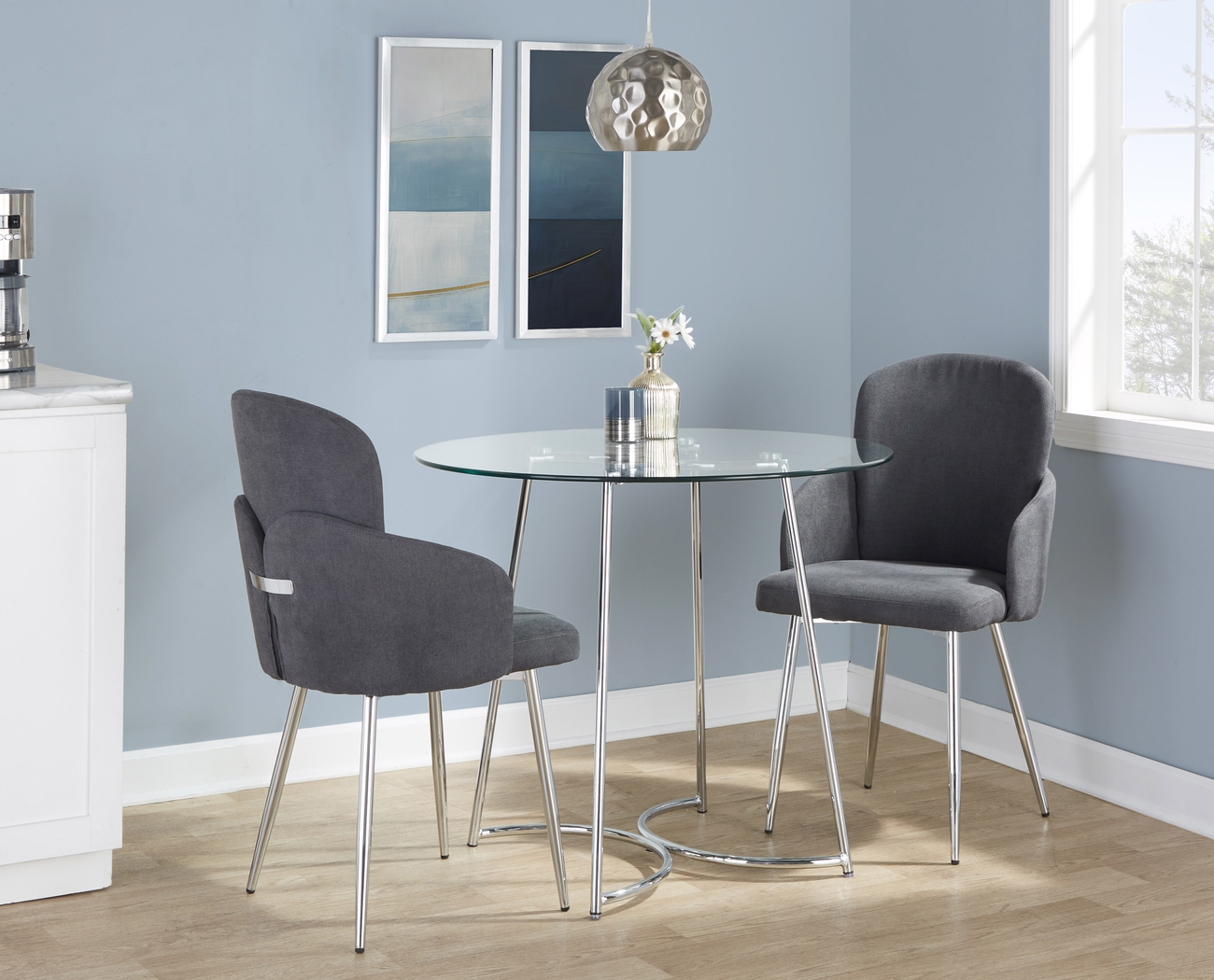 Haurt Gray 3 Pc Dining Set - Thumbnail - Image 2