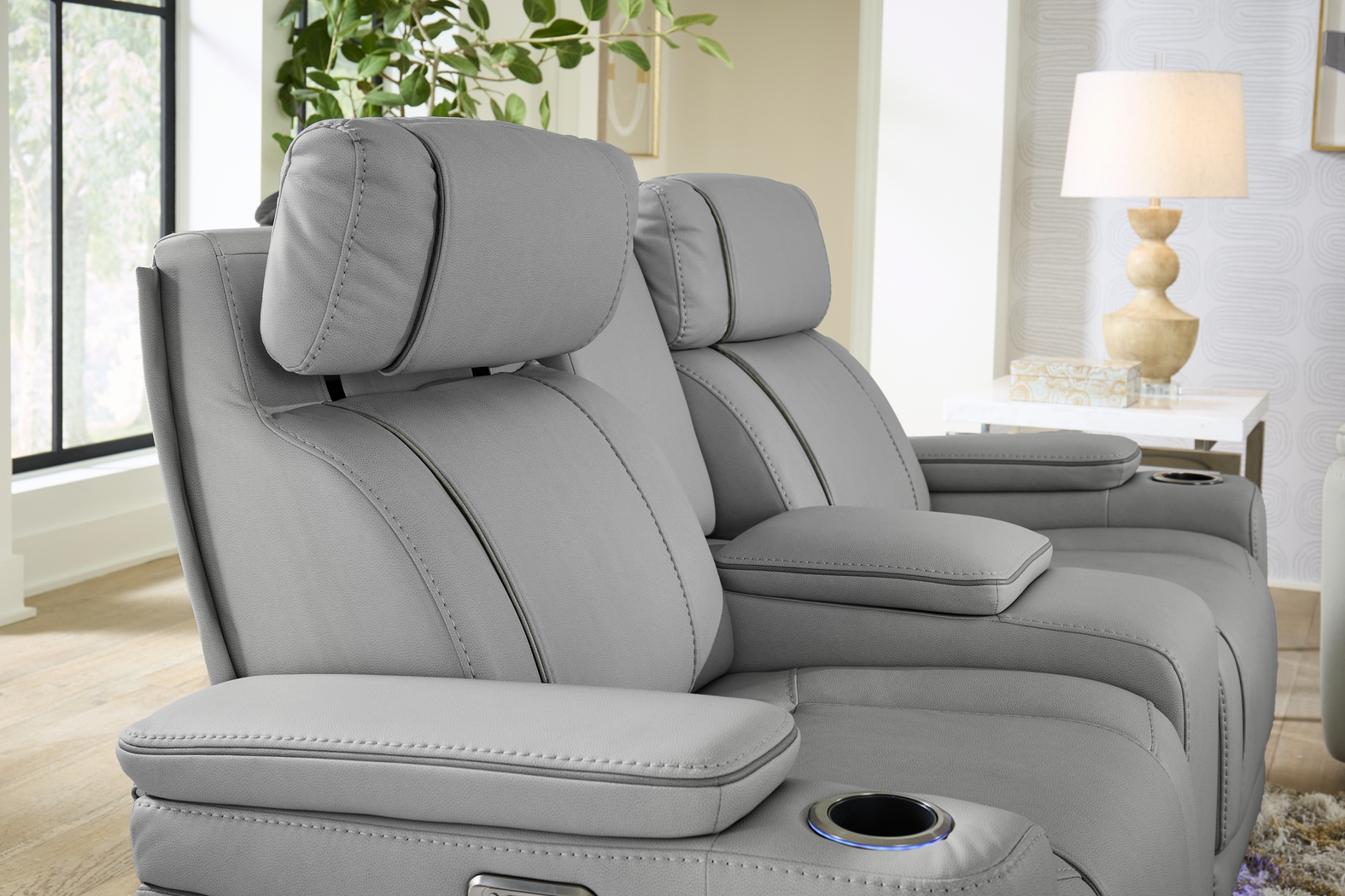 Haven Point Charcoal 7 Pc Dual Power Reclining Living Room - Thumbnail - Image 12