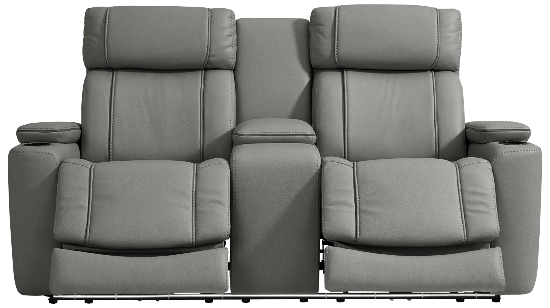 charcoal dual power reclining console loveseat