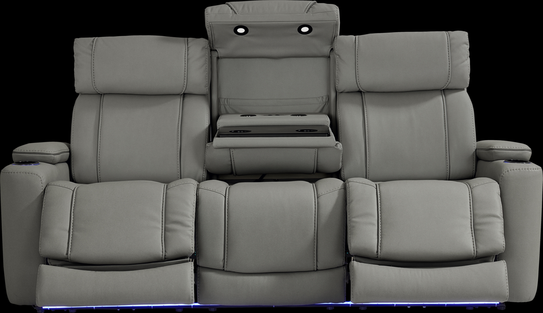 Haven Point Charcoal Dual Power Reclining Sofa - Thumbnail - Image 4