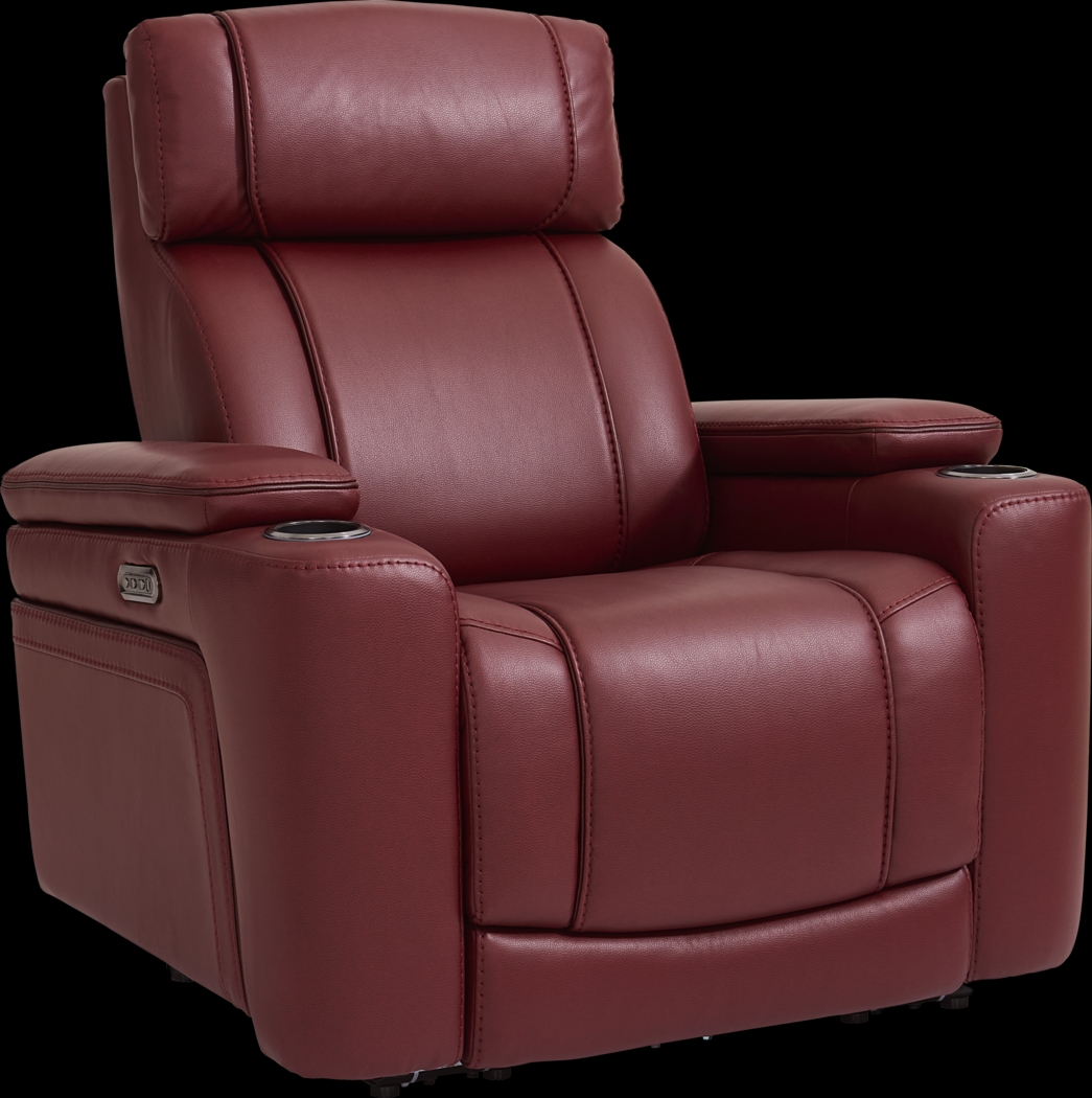 Haven Point Red Dual Power Recliner - Thumbnail - Image 2
