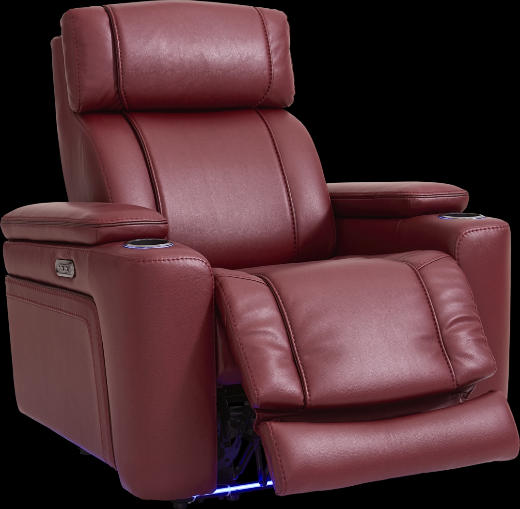 Haven Point Red Dual Power Recliner - Thumbnail - Image 1