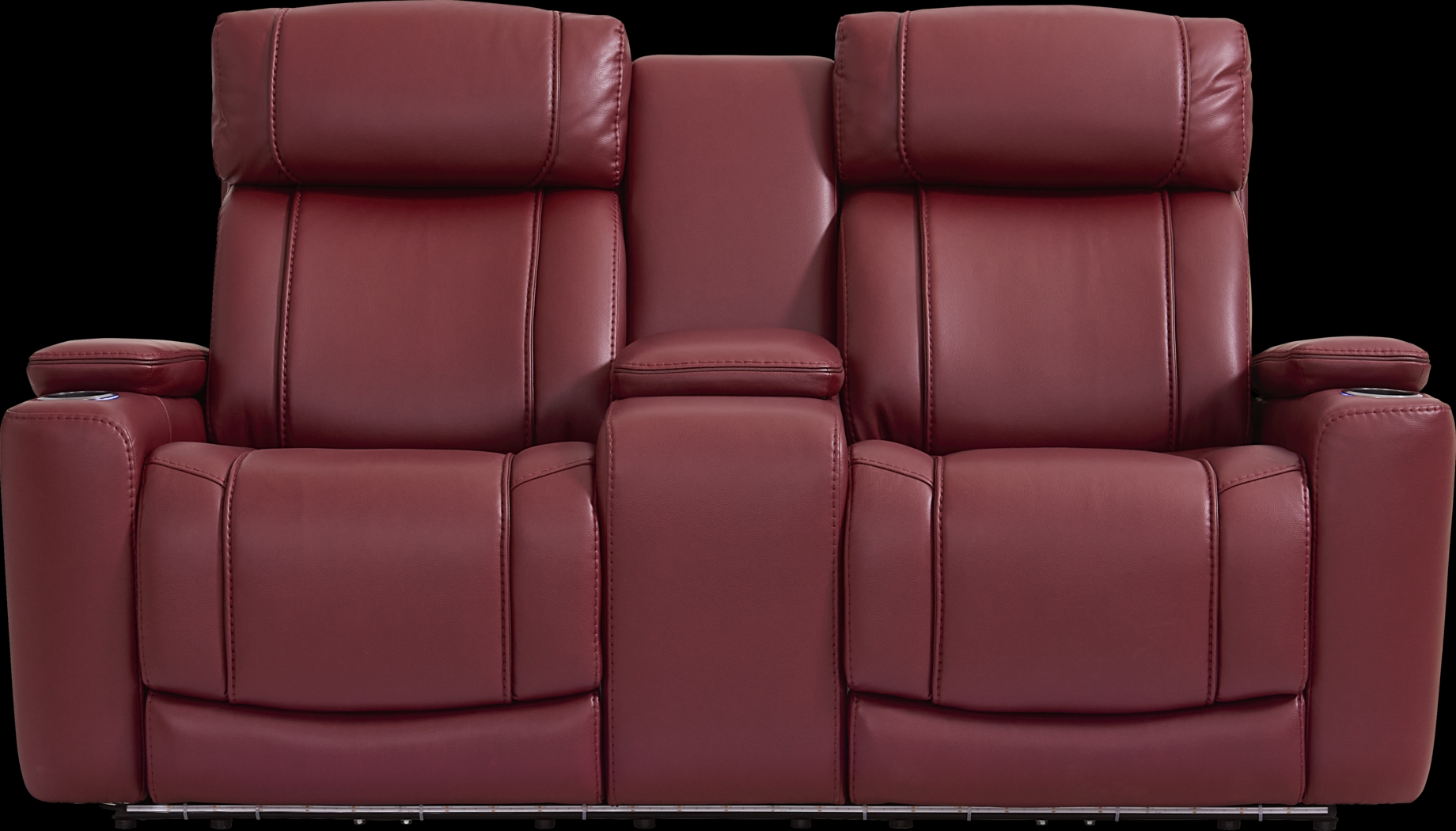 Haven Point Red Dual Power Reclining Console Loveseat - Thumbnail - Image 2