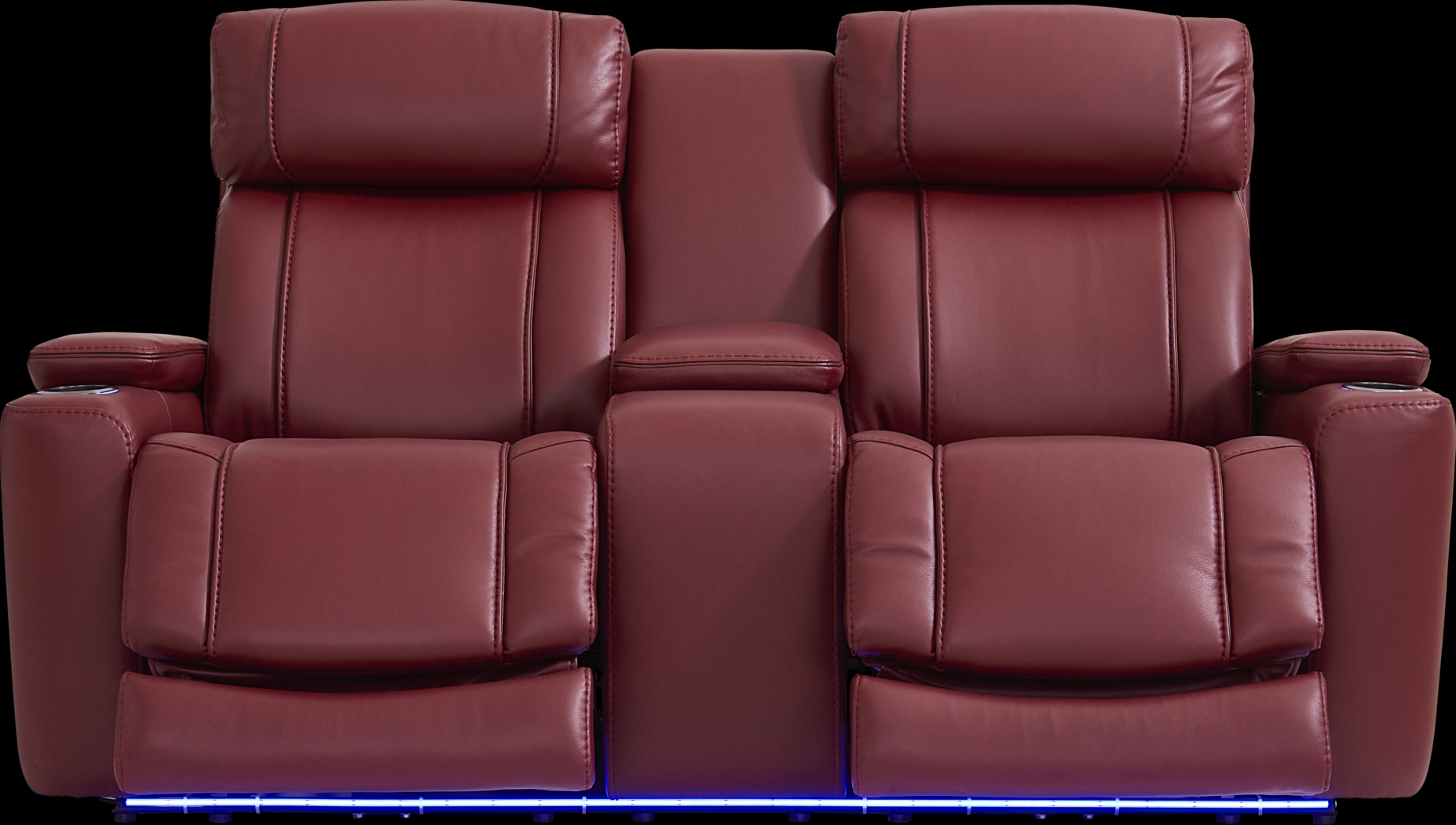 Haven Point Red Dual Power Reclining Console Loveseat - Thumbnail - Image 1