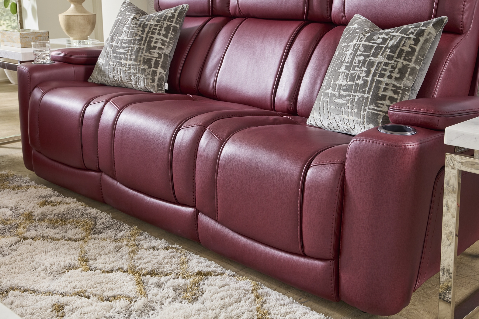 Haven Point Red 2 Pc Reclining Living Room with Dual Power Reclining Sofa - Thumbnail - Image 5