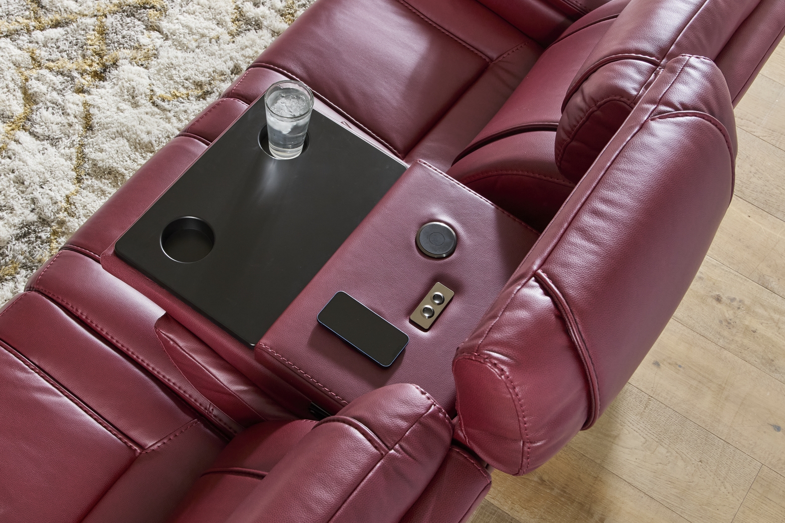 Haven Point Red 2 Pc Reclining Living Room with Dual Power Reclining Sofa - Thumbnail - Image 7