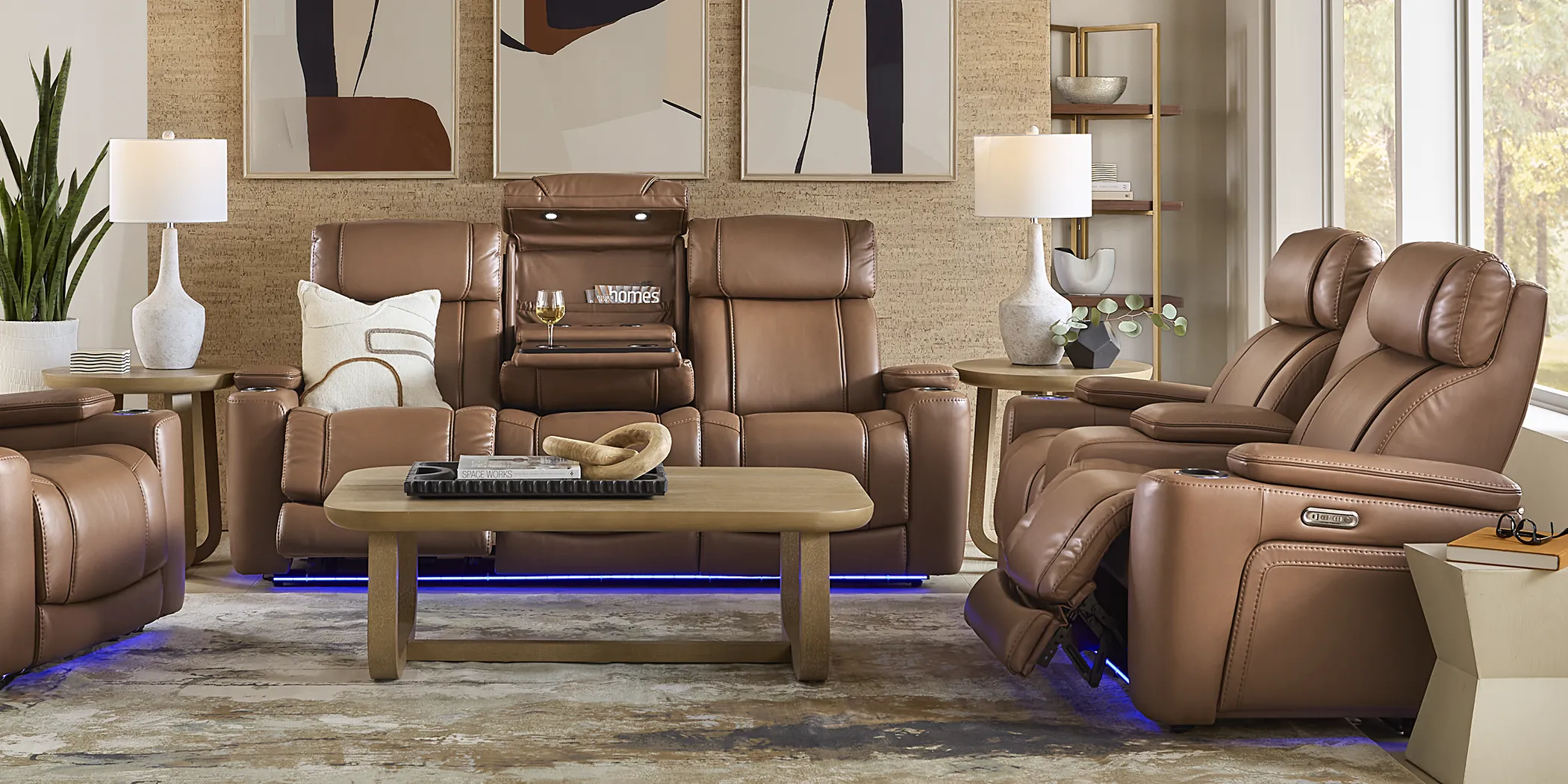 Haven Point Saddle 8 Pc Dual Power Reclining Living Room - Thumbnail - Image 2