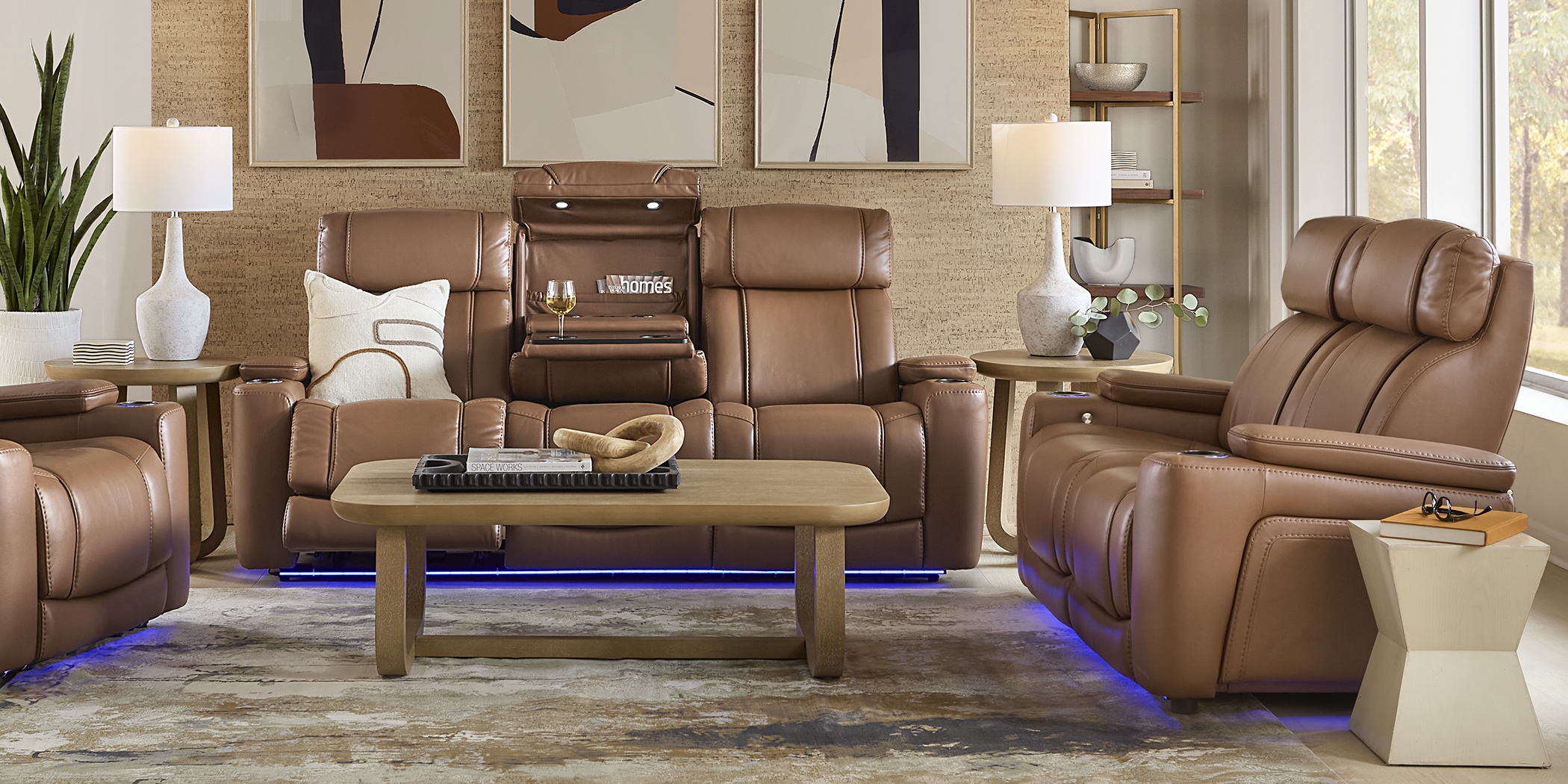 Haven Point Saddle 8 Pc Living Room with Dual Power Reclining Sofa - Thumbnail - Image 2