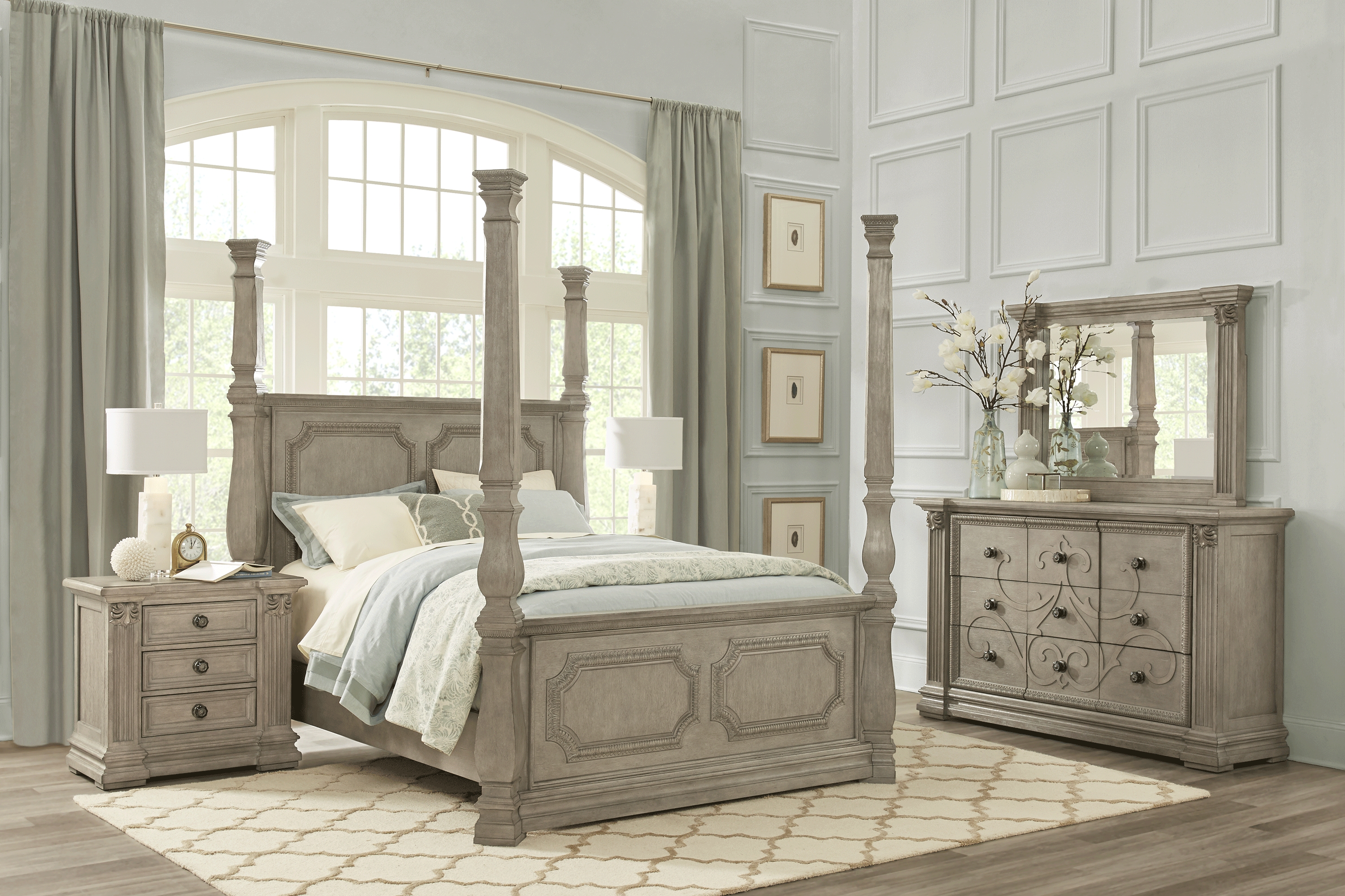 Havencrest Gray 6 Pc Queen Poster Bedroom - Thumbnail - Image 1