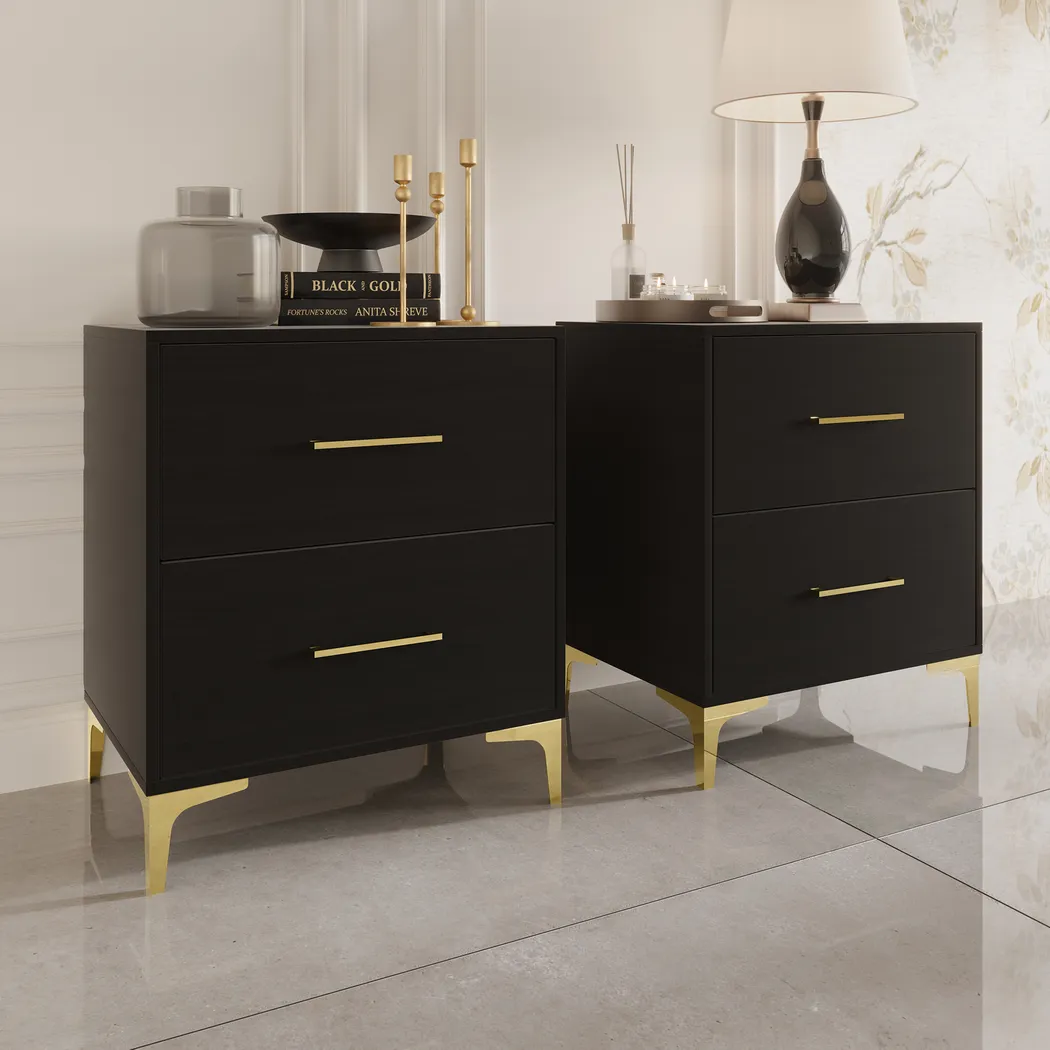 Havenway Black Queen with 2 Nightstands - Thumbnail - Image 3