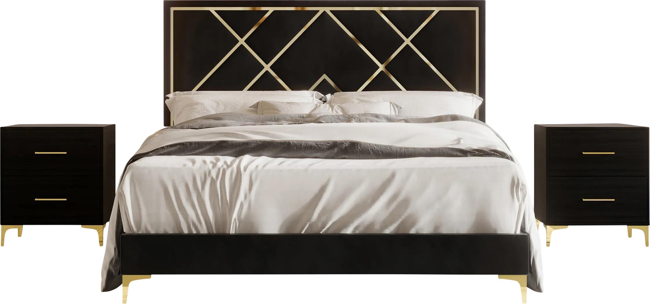 Havenway Black Twin Bed with 2 Nightstands - Thumbnail - Image 9